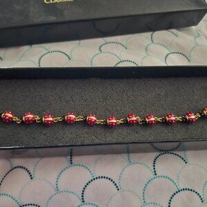 Joan Rivers Classic Collection Lady Bug Bracelet and stud earring set